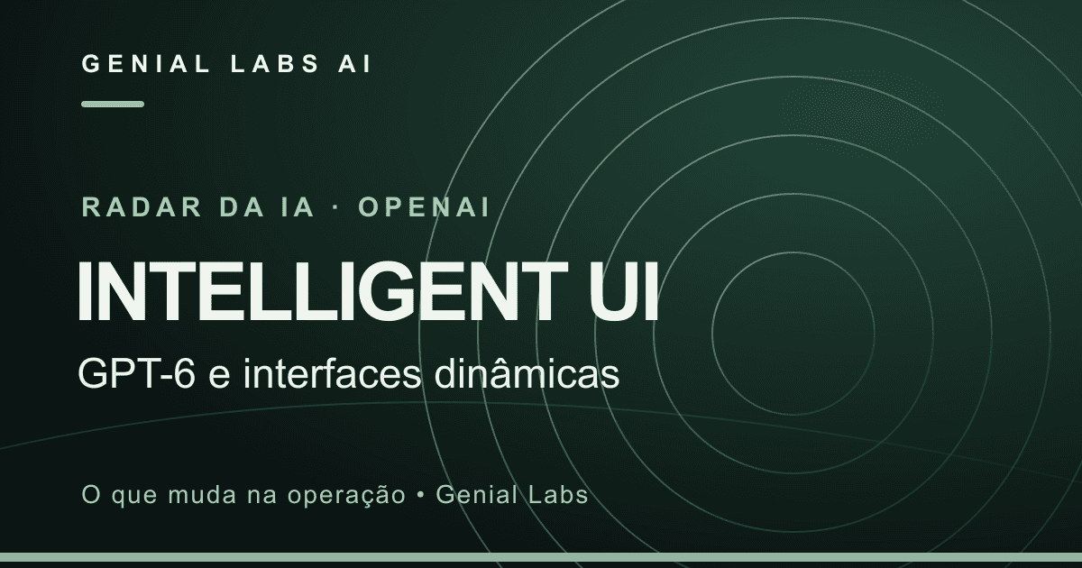 Capa editorial do Radar da IA, dedicada a interfaces interativas e modelos de inteligência artificial.